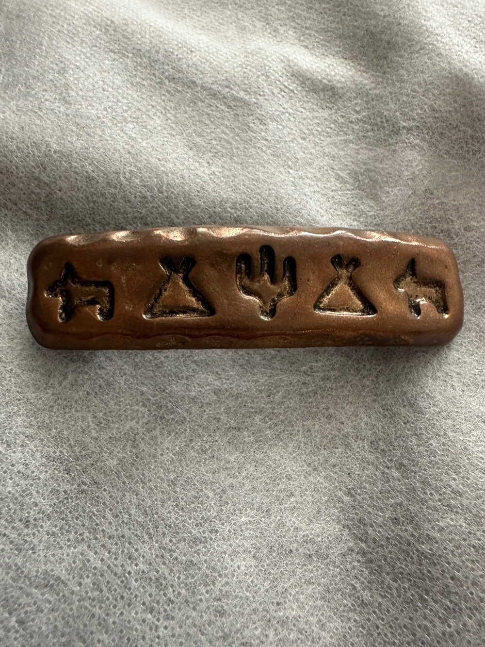Copper-Tone Southwestern Motif Bar Pin